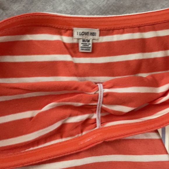 NWT Orange and White Striped Tube Top Summer Dress - Medium - Picture 3 of 3